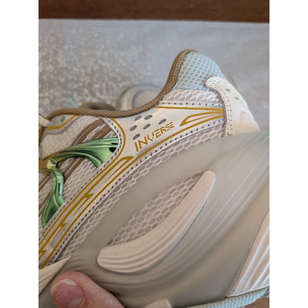 PUMA Inverse Shimmer Sneakers Womans Size 8 US White Green Gold Metallic Runners - Picture 7 of 12